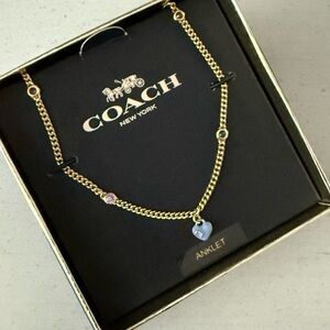 Coach Gold Anklet with Purple and Blue Accents